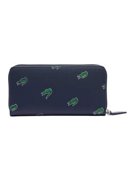 Carteira Lacoste Zip Wallet Azul Marinho para Mulher