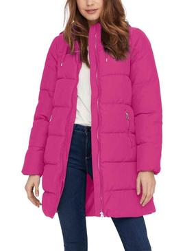 Casaca Only Boneca Long Puffer Rosa para Mulher