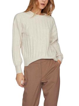 Camisola Vila Vitycia O Neck Knit Branco para Mulher