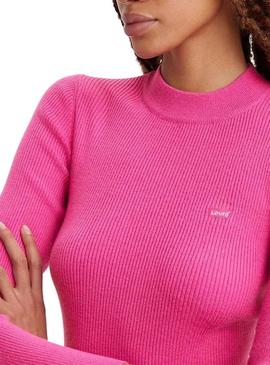 Camisola Levis Crew Rib Suéter Rosa para Mulher