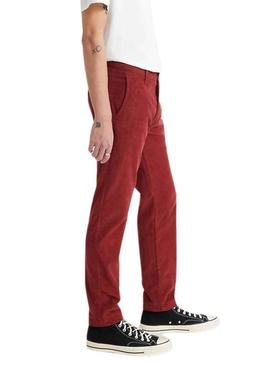 Calças Chino Levis Padrão Vermelho para Homem