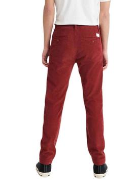 Calças Chino Levis Padrão Vermelho para Homem