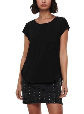 T-Shirt Only Vic Solid Preto para Mulher