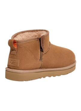 Botas UGG Classic Ultra Mini Zip Marrom Mulher