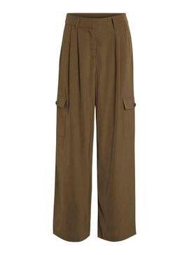 Calças Vila Winnie Mia Wide Cargo Marrom Mulher