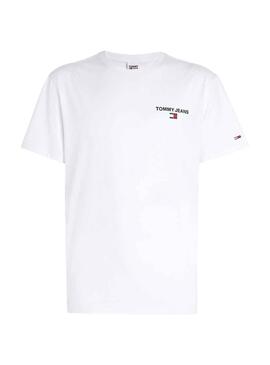 T-Shirt Tommy Jeans Linear Back Branco Homem