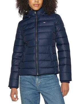 Casaca Tommy Jeans Basic Hooded Azul Marinho Mulher