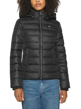 Casaca Tommy Jeans Basic Hooded Preto Mulher