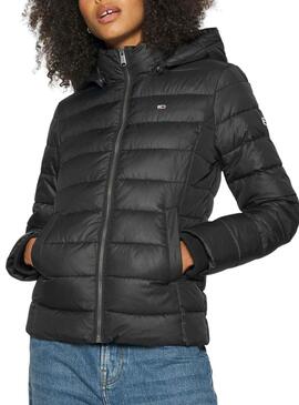 Casaca Tommy Jeans Basic Hooded Preto Mulher