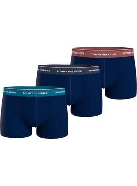 Pack 3 Boxers Tommy Hilfiger Trunk Azul Marinho Homem