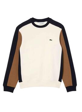 Sweat Lacoste Felpa Cepillada Beige Homem