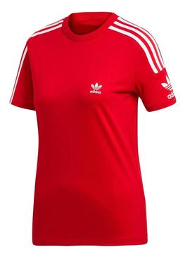 T-Shirt Adidas 3 bandas Vermelho Mulher