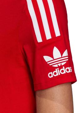 T-Shirt Adidas 3 bandas Vermelho Mulher