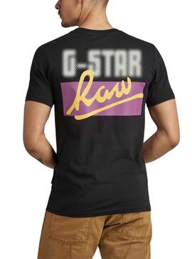 T-Shirt G-Star Back Slim Preto para Homem