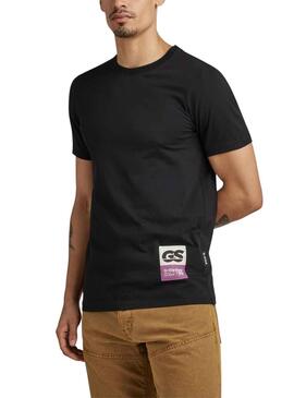 T-Shirt G-Star Back Slim Preto para Homem