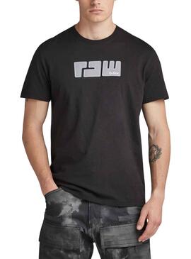 T-Shirt G-Star Raw Feltro Preto para Homem