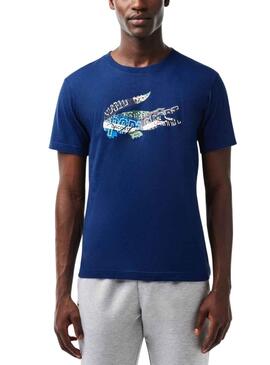 T-Shirt Lacoste Sport Knitted Azul para Homem