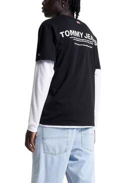 T-Shirt Tommy Jeans Linear Back Preto Homem