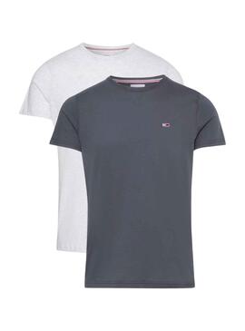 Pack 2 T-Shirts Tommy Jeans Slim Cinza para Homem