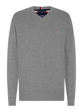 Camisola Tommy Hilfiger Pima Cashmais Cinza Homem