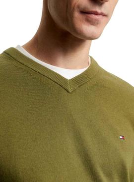 Camisola Tommy Hilfiger Pima Cashmais Verde Homem