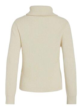 Camisola Vila Viril Half Zipper Bege para Mulher