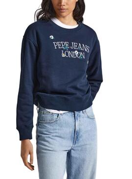 Sweat Pepe Jeans Vela Azul Azul Marinho para Mulher