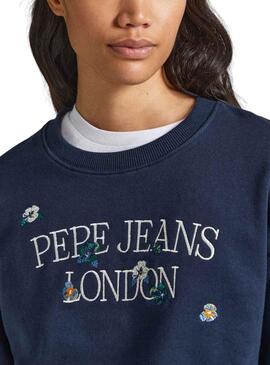 Sweat Pepe Jeans Vela Azul Azul Marinho para Mulher