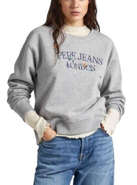 Sweat Pepe Jeans Vela Cinza para Mulher