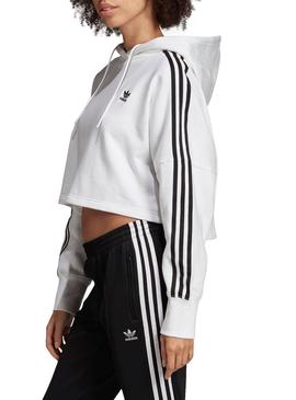 Sweat Adidas Cropped Branco Mulher