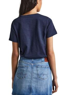 T-Shirt Pepe Jeans Veludo Azul Azul Marinho para Mulher