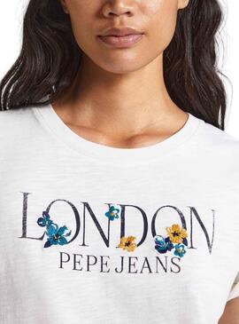 T-Shirt Pepe Jeans Velvet Branco para Mulher