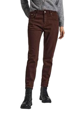 Calças Jeans Pepe Jeans Violeta Marrom Mulher