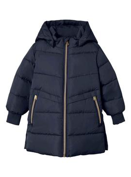 Casaca Name It Música Long Puffer Azul Marinho Menina