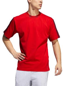 T-Shirt Adidas Tefoil Rib Vermelho Para Homem