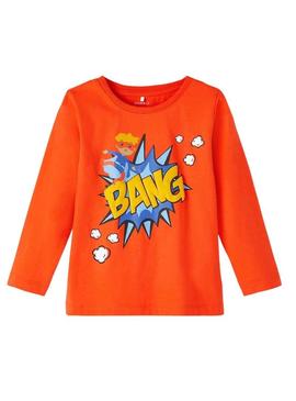 T-Shirt Name It Leo Vermelho para Menino