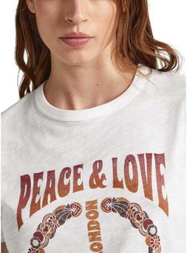 T-Shirt Pepe Jeans Cala Branco para Mulher