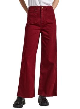 Pantalones Pepe Jeans Lexa Crop Bordeaux para Mulher