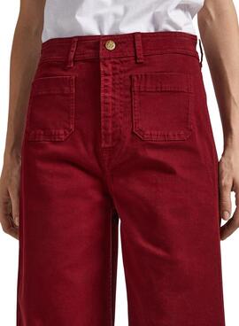 Pantalones Pepe Jeans Lexa Crop Bordeaux para Mulher