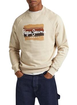 Sweat Pepe Jeans Mun Beige para Homem