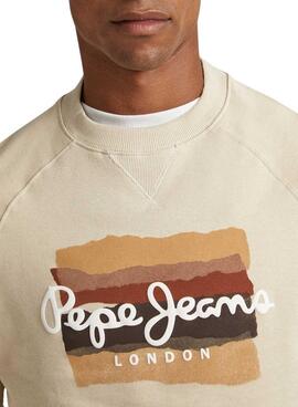 Sweat Pepe Jeans Mun Beige para Homem