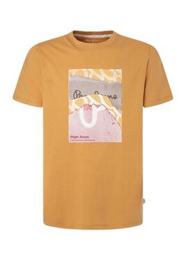 T-Shirt Pepe Jeans Kenelm Camel para Homem