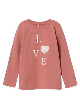 T-Shirt Name It Oliva Marrom para Menina