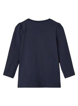 T-Shirt Name It Lovisa Azul Marinho para Menina