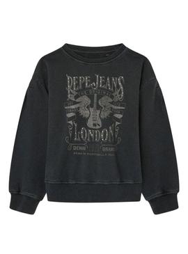 Sweat Pepe Jeans Virgem Preto para Menina