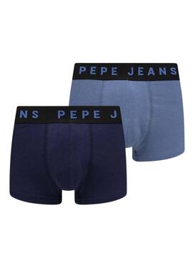 Pack 2 Boxers Pepe Jeans Solid Azul para Homem