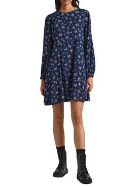 Vestido Pepe Jeans Inma Flores Azul para Mulher