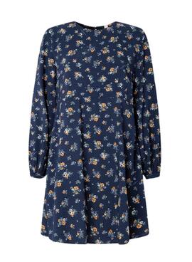 Vestido Pepe Jeans Inma Flores Azul para Mulher