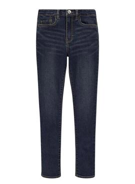 Calças Levis 720 High Rise Skinny Azul Marinho Menina