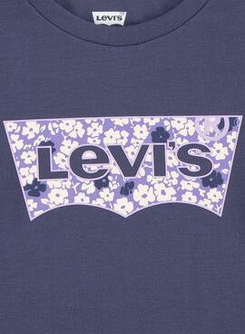 T-Shirt Levis Floral Morado para Menina